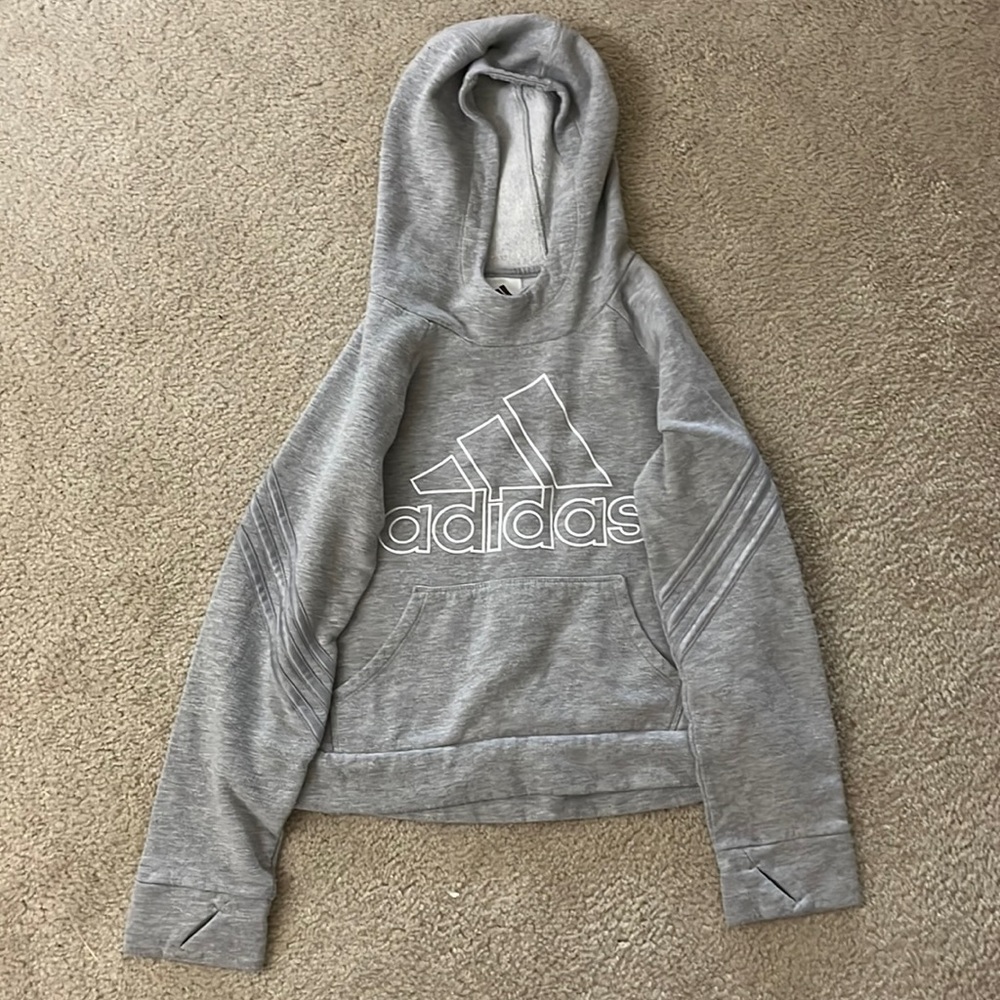 Adidas Girls Cropped Hoodie Size Large (14)